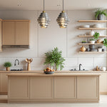 Vintage Striped Glass Pendant Light