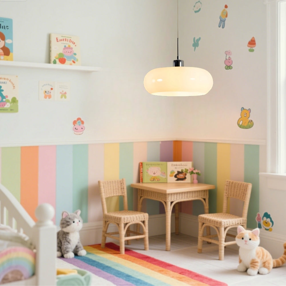 Vintage Bauhaus Orange Glass Pendant Light