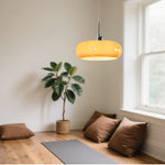 Vintage Bauhaus Orange Glass Pendant Light
