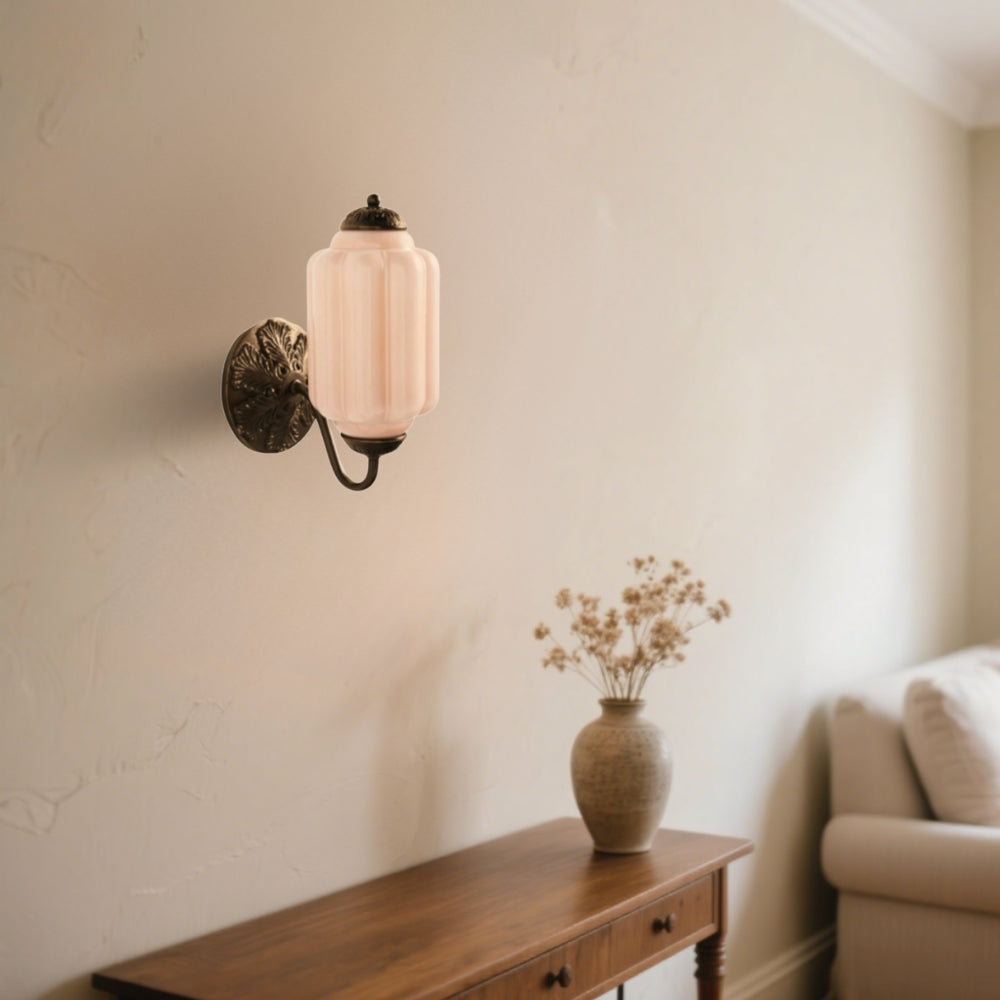 Vintage Inspired Milk Glass Wall Light