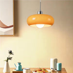 Vintage Bauhaus Orange Glass Pendant Light