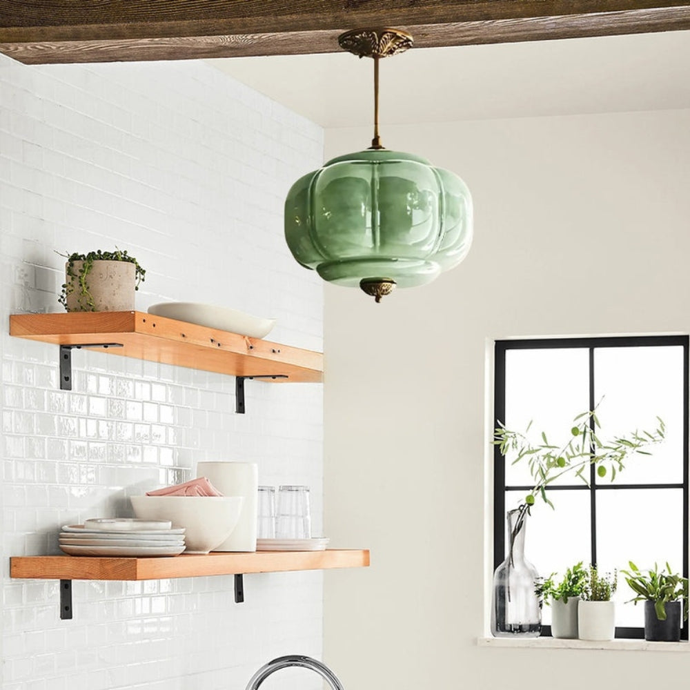 Vintage Milk Glass Pendant Light