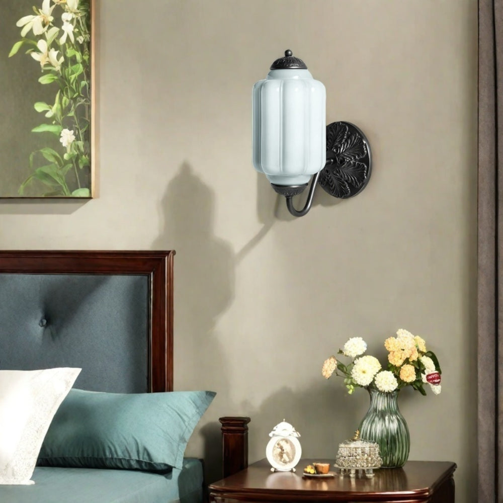 Vintage Inspired Milk Glass Wall Light