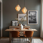 Vintage Striped Glass Pendant Light