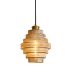 Vintage Striped Glass Pendant Light