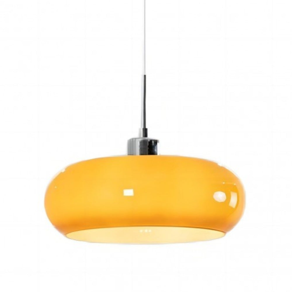 Vintage Bauhaus Orange Glass Pendant Light
