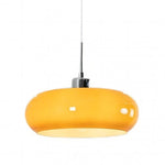 Vintage Bauhaus Orange Glass Pendant Light