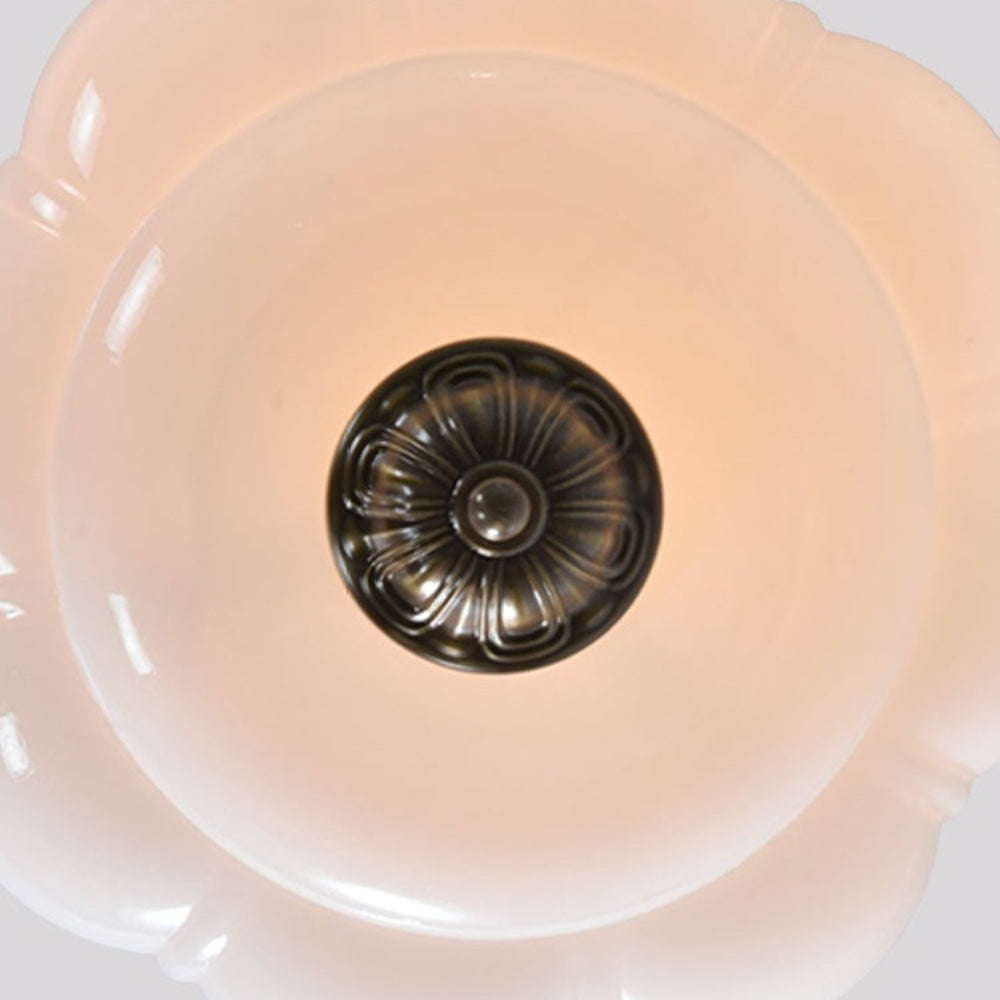 Vintage Milk Glass Pendant Light