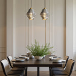 Vintage Striped Glass Pendant Light