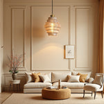 Vintage Striped Glass Pendant Light