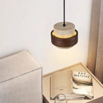 Modern Travertine Cylinder Pendant Light