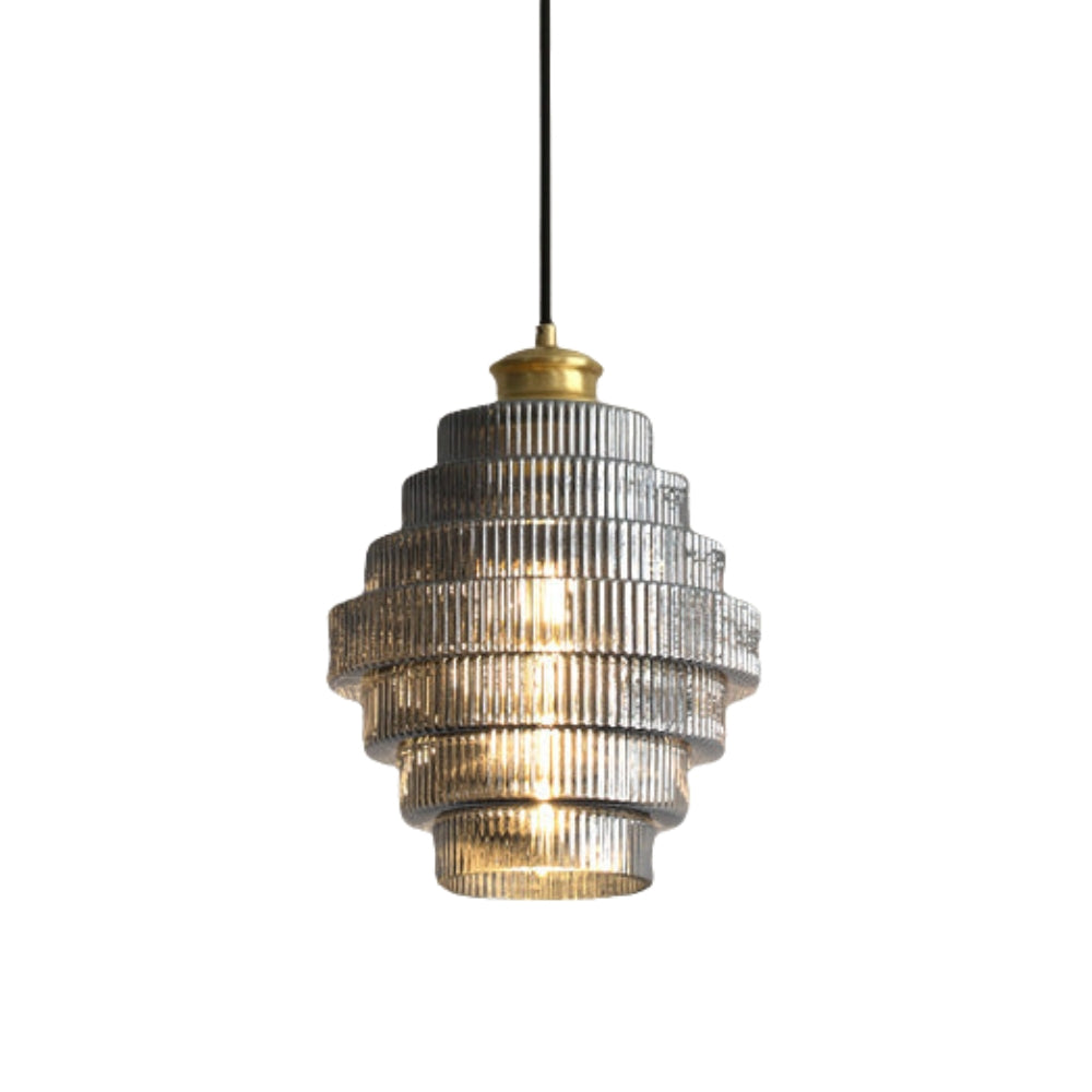 Vintage Striped Glass Pendant Light