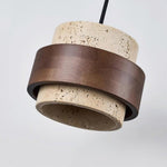 Modern Travertine Cylinder Pendant Light